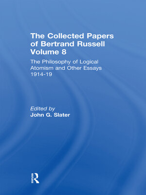 cover image of The Collected Papers of Bertrand Russell, Volume 8